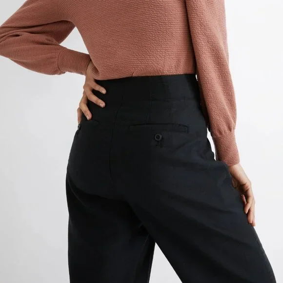 Madewell Side-Button Tapered Crop Pants Style#NC374 Size 4